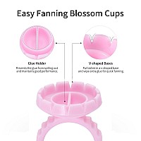 Miuffue Glue Rings For Eyelash Extensions 100 Pcs Smart Glue Holder Easy Fanning Glue Cups For Volume Lashes Pink