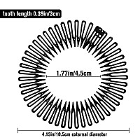 Shappy Hairband 9 Pieces Full Circular Stretch Comb Flexible Plastic Circle Comb Stretch Hairband Headband Holder For Women Gir