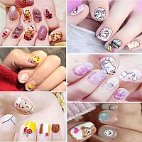 Cartoon Nail Art Stickers Cute Animal 3D Selfadhesive Decals Design Unicorn Bear Dog Cat Flowers Chicken Rabbit Heart Baby Na