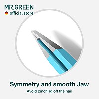 Mrgreen Eyebrows Tweezers Colorful Beauty Fine Hairs Puller Makeup Tools Stainless Steel Slanted Eye Brow Clips Removal Blue