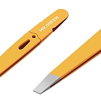 Mrgreen Eyebrows Tweezers Colorful Beauty Fine Hairs Puller Makeup Tools Stainless Steel Slanted Eye Brow Clips Removal Orange