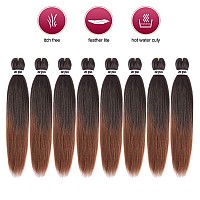 Pre Stretched Braiding Hair 26 Inch 8 Packs Professional Soft Yaki Braiding Hair For Braids Hot Water Setting Synthetic Crochet