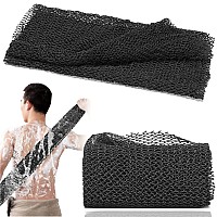 African Net Long Bath Net Sponge,JASSINS Bathing Body Exfoliating Shower Body Back Scrubber Skin Smoother,Stretch Length to 66 INCH (Black)