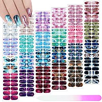 Maitys 336 Pieces 24 Sheets Full Wrap Nail Polish Strips Stickers Selfadhesive Gel Nail Strips Art Decals With Nail File For Wo