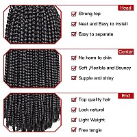 Xtrend 16 Inch 6 Packs Spring Twist Crochet Braids Hair For Butterfly Faux Locks Short Crochet Hair Synthetic Braiding Hair Extensions For Woman Fashion Fluffy Twist Hair (1B#)