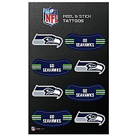 Rico Industries Nfl Football Seattle Seahawks Peel Stick Temporary Tattoos Eye Black Game Day Approved