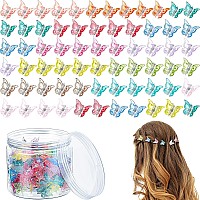 100 Pieces Butterfly Hair Clips Butterfly Clips for Hair 90s Girls Butterfly Clips Mini Hair Clips Butterfly with Box Mini Butterfly Clips Cute Clips Hair Accessories for Women(Clear Color)