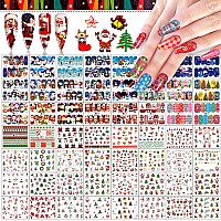 72 Sheets Christmas Nail Art Stickers Decals Ebanku Adhesive Water Transfer Nail Decals Snowflake Santa Claus Reindeer Christma