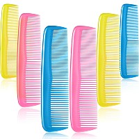 12 Pieces Colorful Hair Combs Set for Kids Women Men Colorful Plastic Fine Dressing Comb (Pink, Yellow, Blue)