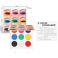 Yeweian 9 Colors Rainbow Eyeshadow Palette High Pigmented Colorful Eyeshadow Makeup Palette Bright Neon Eyeshadow Palette Last