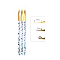 Lwbtosee 5Pcs Nail Ombre Brush Nail Art Painting Pen Brush Uv Gel Polish Gradient Color Rhinestone Crystal Acrylic Liner Brush P