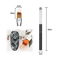 Lwbtosee 5Pcs Nail Ombre Brush Nail Art Painting Pen Brush Uv Gel Polish Gradient Color Rhinestone Crystal Acrylic Liner Brush P