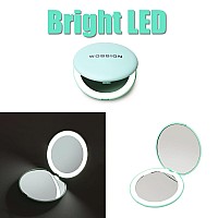 Wobsion Compact Mirror With Light 1X10X Magnification Compact Mirror For Purseshandheld 2Sided Mirrortravel Makeup Mirror3