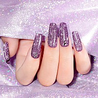 Rarjsm Diamond Gel Nail Polishdark Purple Reflective Glitter Gel Polishsparkle Shiny Gel Nail Polish For Home Design Glitter N