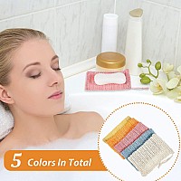 15 Pieces Soap Saver Bag Exfoliating Soap Pouch Sisal Mesh Soap Bag Drawstring (Natural, Pink, Blue, Yellow, Orange)