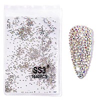 2880Pcs Ss3 13Mm Crystals Ab Nail Rhinestones Round Flatback Nail Art Glass Gems Beads Stones For Nails Decoration Jewels Acces