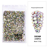 2880Pcs Ss16 4Mm Crystals Ab Nail Rhinestones Round Flatback Nail Art Glass Gems Beads Stones For Nails Decoration Jewels Access