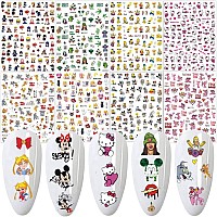 8 Sheets Cute Cartoon Nail Art Stickers 3D Selfadhesive Nail Decals 3D Nail Art Supplies Nail Stickers For Women Kids Girls Man