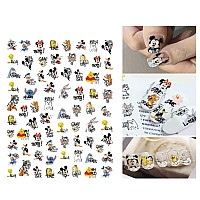 8 Sheets Cute Cartoon Nail Art Stickers 3D Selfadhesive Nail Decals 3D Nail Art Supplies Nail Stickers For Women Kids Girls Man