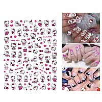 8 Sheets Cute Cartoon Nail Art Stickers 3D Selfadhesive Nail Decals 3D Nail Art Supplies Nail Stickers For Women Kids Girls Man