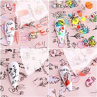 Designer Nail Art Foil Transfer Stickers Decals Abstract Face Flowers Nail Foils Design Holographic Fashion Nail Charms Sticker