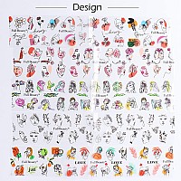 Designer Nail Art Foil Transfer Stickers Decals Abstract Face Flowers Nail Foils Design Holographic Fashion Nail Charms Sticker