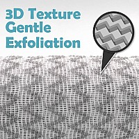 Myhomebody Extra Long Exfoliating Washcloth Exfoliating Body Scrubber Exfoliating Towel 3D Texture Silver Grey And Arctic Blu