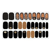 Dashing Diva Gloss Halloween Nail Strips Twisted Nightmare Uv Free Long Lasting Cute Halloween Gel Nail Stickers Contain