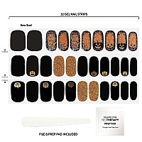 Dashing Diva Gloss Halloween Nail Strips Twisted Nightmare Uv Free Long Lasting Cute Halloween Gel Nail Stickers Contain