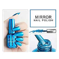 Kyda 18Ml Mirror Nail Polish Bright Colorful Nail Polish For Nail Art Longlasting Mirror Effect Nail Glue Gorgeous Reflective