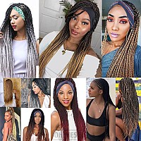 Braid Wig Headband Wigs For Black Women Long Blonde Box Braided Wig Ombre Brown Scarf Wig Twist Crochet Headband Wig Synhetic St