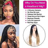 Braid Wig Headband Wigs For Black Women Long Blonde Box Braided Wig Ombre Brown Scarf Wig Twist Crochet Headband Wig Synhetic St