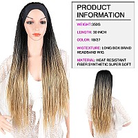 Braid Wig Headband Wigs For Black Women Long Blonde Box Braided Wig Ombre Brown Scarf Wig Twist Crochet Headband Wig Synhetic St