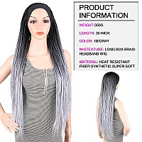 Headband Wigs For Black Women Box Braided Wig Twist Crochet Hair Cornrow Braids Ombre Gray Long Senegalese Twist Braided Headban