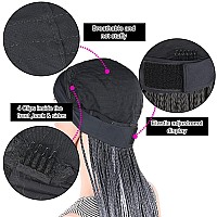 Headband Wigs For Black Women Box Braided Wig Twist Crochet Hair Cornrow Braids Ombre Gray Long Senegalese Twist Braided Headban