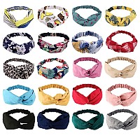 Ahoney 20 Pack Headbands For Girls Head Band For Womens Hair Cute Boho Headband Elastic Stretchy Twist Knotted Hair Bands Yoga