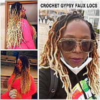 Short Faux Locs Crochet Bob Hair 12 Inch 8 Packs Prelooped Wavy Ombre Goddess Synthetic Crochet Dreadlocks Hair Braids For Blac