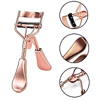 Pinkiou Eyelash Curlers With Comb Eye Lash Curler With 2 Refill Pads Eyelash Curler With Silicone Replacement Pads No Pulling