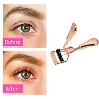 Pinkiou Eyelash Curlers With Comb Eye Lash Curler With 2 Refill Pads Eyelash Curler With Silicone Replacement Pads No Pulling