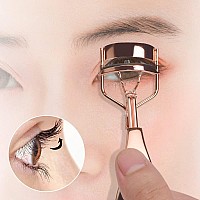 Pinkiou Eyelash Curlers With Comb Eye Lash Curler With 2 Refill Pads Eyelash Curler With Silicone Replacement Pads No Pulling