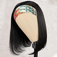 Aisi Bob Headband Wig Human Hair Straight Headband Wigs For Black Women Short Straight Bob Human Hair Wigs None Front Lace Brazi