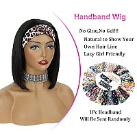 Aisi Bob Headband Wig Human Hair Straight Headband Wigs For Black Women Short Straight Bob Human Hair Wigs None Front Lace Brazi