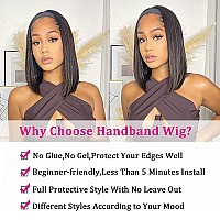 Aisi Bob Headband Wig Human Hair Short Straight Headband Wigs Remy Hair Easy Wear And Go Glueless Wigs Bob Headband Wigs For Wom