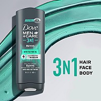 Dove Mencare Postworkout Body Wash For Men 3N1 Revive With Tea Tree Oil 18 Oz