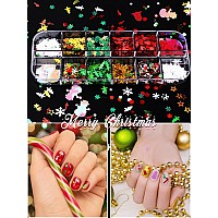 36 Grids Christmas Nail Art Sequins Ebanku Holographic Snowflakes Xmas Tree Snowman Flake Nail Glitter Sequins Colorful Sparkly