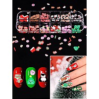 36 Grids Christmas Nail Art Sequins Ebanku Holographic Snowflakes Santa Claus Snowman Flake Nail Glitter Sequins Colorful Spark