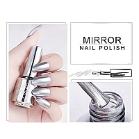 Kyda 18Ml Mirror Nail Polish Bright Colorful Nail Polish For Nail Art Longlasting Mirror Effect Nail Glue Gorgeous Reflective