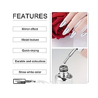 Kyda 18Ml Mirror Nail Polish Bright Colorful Nail Polish For Nail Art Longlasting Mirror Effect Nail Glue Gorgeous Reflective