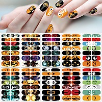 Tailaimei 10 Sheets Halloween Nail Wraps Stickers Nail Polish Strips Selfadhesive Full Wraps With 2 Pcs Nail Files For Diy Nail