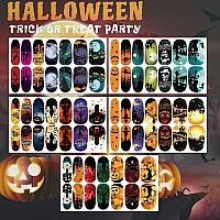 Tailaimei 10 Sheets Halloween Nail Wraps Stickers Nail Polish Strips Selfadhesive Full Wraps With 2 Pcs Nail Files For Diy Nail